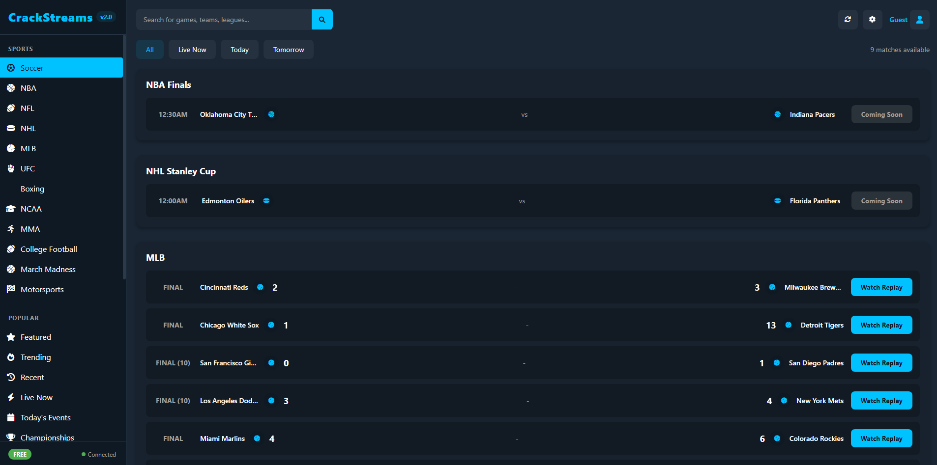 CrackStreams Desktop App Screenshot 2