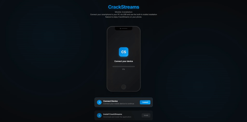 CrackStreams Mobile Install Guide